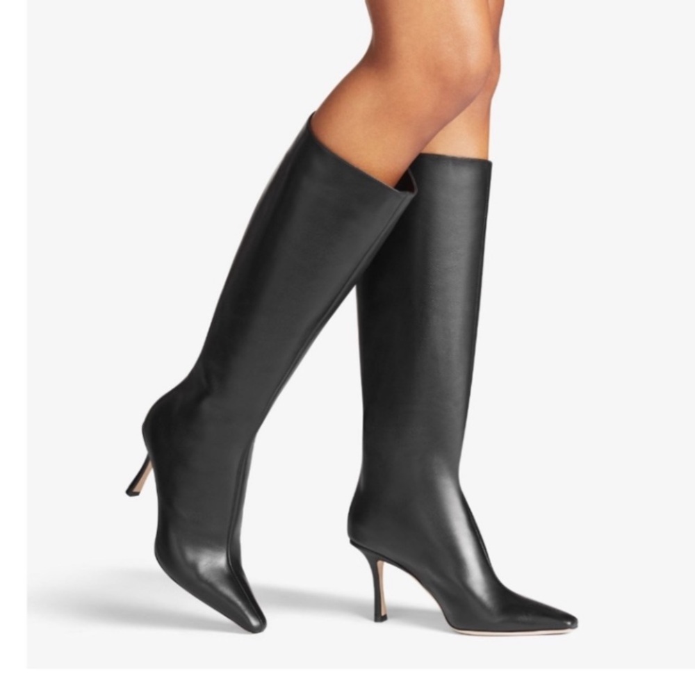 New Jimmy Choo Agathe Black Knee-High Women's Boots Black Size 38.5